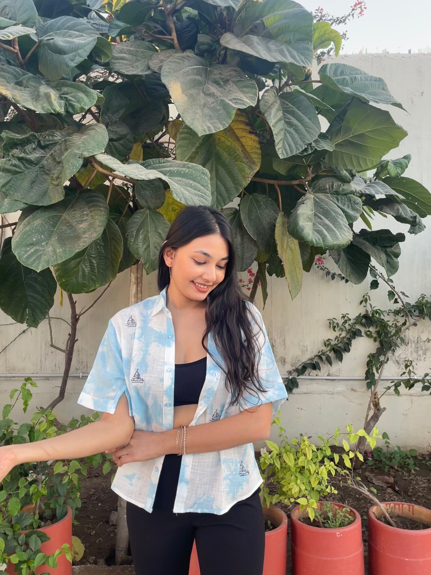 Boat Embroidery Shirt